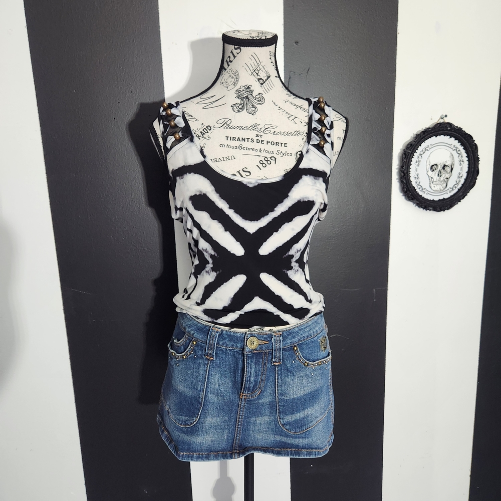 Harley-Davidson Blue Denim Mini Skirt